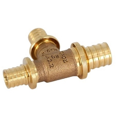 Тройник REHAU с уменьшенным боковым и торцевым проходами 25-16-20 PLATINUM RX, бронза