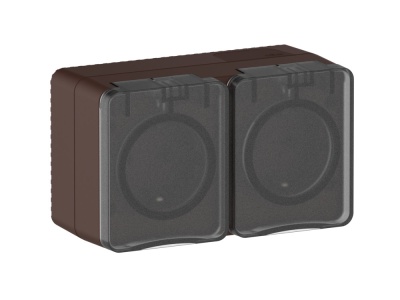 AtlasDesign PROFI IP54 О/У РОЗЕТКА с заземлением со шторками 16А 250В, КОРИЧНЕВЫЙ