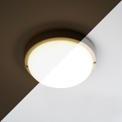 Светильник светодиодный ДБП-12w с акустическим датчиком 4000К 900Лм IP65 с дежурным режимом круглый белый