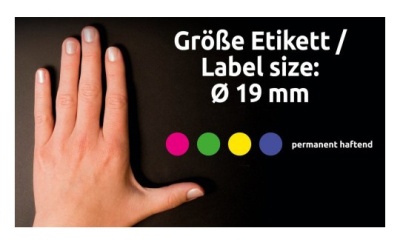 Этикетки Avery Zweckform 3857 250шт на листе диаметр 19мм/70г/м2/синий самоклей. универсальная (упак.:1рул)