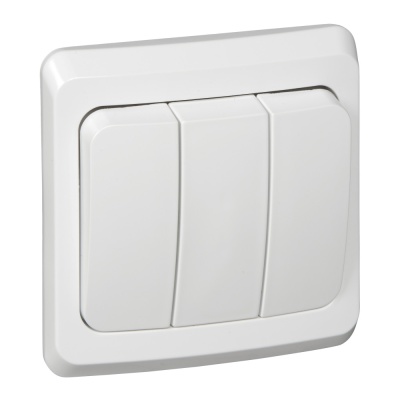 Systeme electric BC10-003B ЭТЮД С/У 3-клавишный ВЫКЛЮЧАТЕЛЬ 10 АХ, БЕЛЫЙ, Россия