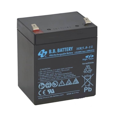 Аккумуляторная батарея B.B. Battery HR 5.8-12 (12В 5.8Ач ДхШхВ 90х70х102 мм, масса 1,88 кг) клеммы F2