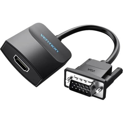Мультимедиа конвертер Vention VGA + аудио > HDMI, гибкий, черный Мультимедиа конвертер Vention VGA M/HDMI F/mini Jack 3.5 mm F/micro USB 2.0 Type-B F (ACNBB)