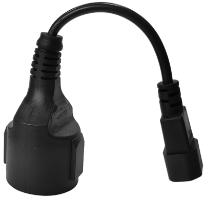 Удлинитель, вилка C14 - розетка Schuko, 3х0.75, 220В, 10А, черный, 0.2 метра (LAN-PPS/14-0.2-BK)