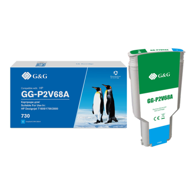 Cartridge G&G 730 для DJ T1600/T1700/T2600, голубой (300мл) (GG-P2V68A)