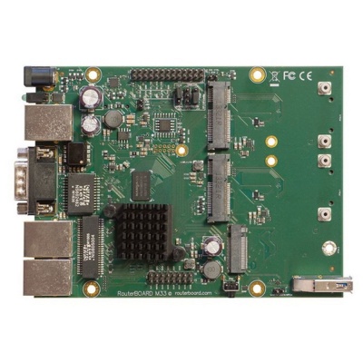 Маршрутизатор MikroTik RouterBOARD M33G with Dual Core 880MHz CPU, 256MB RAM, 3x Gbit LAN, 2x miniPCI-e, 2x SIM slots, USB, microSD slot, M.2 slot, RouterOS L4 (RBM33G)