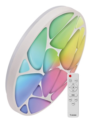 Светильник светодиодный ДБО-75 настенно-потолочный управляемый SHELL RGB 230В 3000-6500K 6000Лм 500x80мм с RGB подсветкой