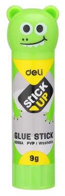 Клей-карандаш Deli E6366A 9гр корп.ассорти ПВП дисплей картонный детский Stick UP