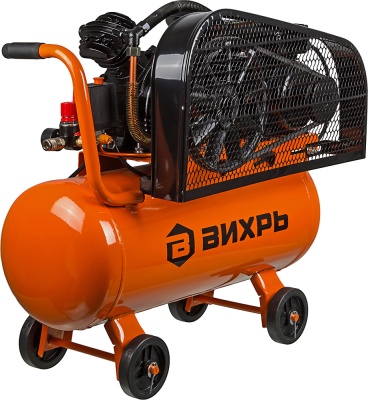 Компрессор поршневой Вихрь КМП-400/50Р масляный 400л/мин 50л 2500Вт оранжевый/черный