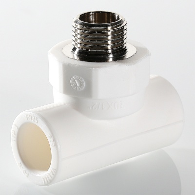 Тройник комбинированный 20x3/4' НР полипропиленовый PPR белый