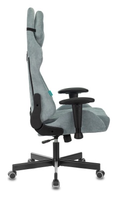 Кресло игровое Бюрократ VIKING KNIGHT Fabric серо-голубой Light-28 с подголов. крестовина металл