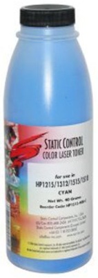 Тонер Static Control HP1515-40B-C голубой флакон 40гр. для принтера HP CLJCP1215/1515/1518
