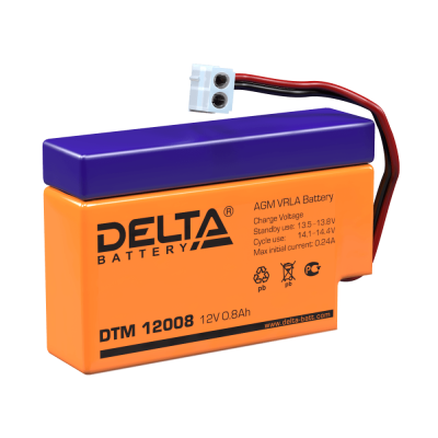 Delta DTM 12008 (0.8 А\ч, 12В) свинцово- кислотный аккумулятор