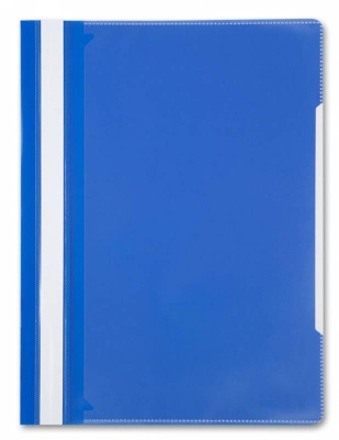 Папка-скоросшиватель Бюрократ -PS-K20BLU A4 прозрач.верх.лист карм.на лиц.стор. пластик синий 0.12/0.16