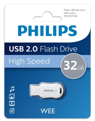 Флеш накопитель 32GB PHILIPS WEE 2.0 32GB, USB 2.0