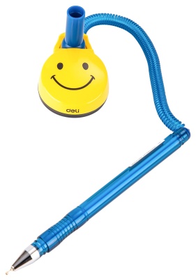 Ручка шариковая Deli EQ50-BL авт. на подставке 0.7мм резин. манжета синий/прозрачный синие чернила