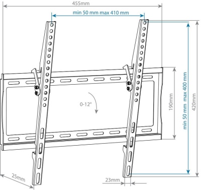 Кронштейн для телевизора Arm Media STEEL-4 new черный 22"-65" макс.40кг настенный наклон