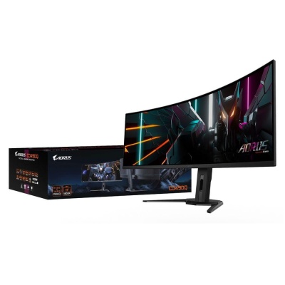 Монитор 49" Gigabyte AORUS CO49DQ-EK Gaming OLED, 5120x1440, 144Гц, 3 мс, 32:9, 250 кд/м2, 2xHDMI, 1xDP, 2xUSB3.2, Type C, 178°/178°, 1500000:1, Curved (20VM0-CO49DQBT-1EKR) черный