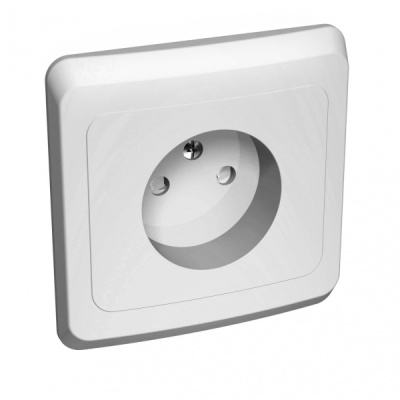 Systeme electric PC16-002B ЭТЮД С/У РОЗЕТКА без заземления со штороками 16А 250B, БЕЛЫЙ, Россия