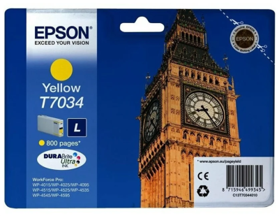 Картридж Epson WP 4000/4500 Series Ink L Cartridge Yellow 0.8k (C13T70344010)