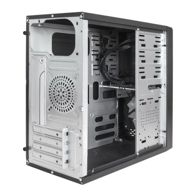 Корпус Minitower ExeGate mEVO-7807 (mATX, без БП, 1*USB+1*USB3.0, черный 1x12см с RGB подсветкой)