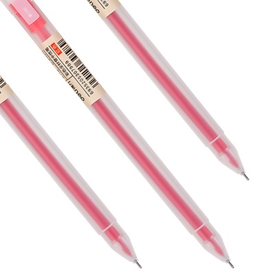 Ручка гелев. Deli A119-RD прозрачный красн. черн. линия 0.5мм