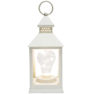 Neon-night 513-052 Декоративный фонарь с лампочкой, белый корпус, размер 10.5х10.5х24 см, цвет ТЕПЛЫЙ БЕЛЫЙ