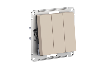 ATLASDESIGN выключатель трехклавишный, сх.1+1+1, 10АХ, механизм, ПЕСОЧНЫЙ