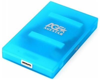 Внешний корпус для hdd AgeStar 3UBCP1-6G SATA пластик синий 2.5" (3UBCP1-6G blue)