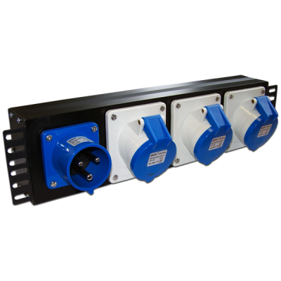Блок розеток 19" однофазный, 1х3 IEC309, 32A 250V (TWT-PDU-32AI9-1P)
