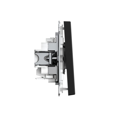 ARTGALLERY 2-клавишный ВЫКЛЮЧАТЕЛЬ, 10АХ, механизм, быстрозажимные клеммы, КАРБОН