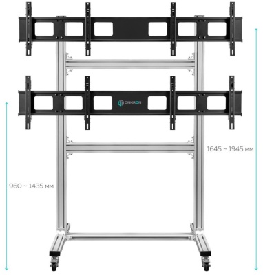 Подставка для телевизора Onkron FSPRO2L-22 черный 40"-55" макс.200кг напольный мобильный