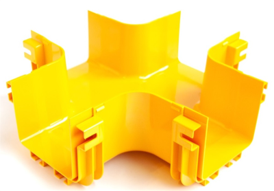 Х-соединитель оптического лотка 120 мм, монтаж без соединителей, желтый (LAN-OT120-XT/NC)