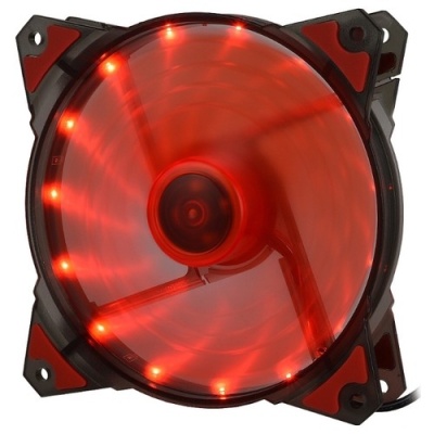 CROWN Вентилятор для компьютерного корпуса CMCF-12025S-1220 (120*120*25мм;Красный 16LED;1500 об/мин;35CFM;20Дб;Подшипник скольжения;3pin+MOLEX(папа-мама) 40+10см)