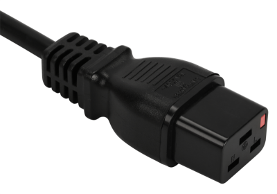 Шнур питания с блокировкой C19-C20, 3х1.5, 220В, 16А, черный, 1 метр (LAN-PP19L/20-1.0-BK)