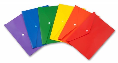 Конверт на кнопке Бюрократ -PK804A5NVIO A5 непрозрачный пластик 0.18мм фиолетовый