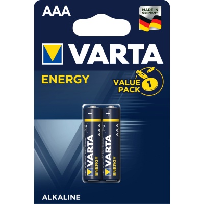 Батарейка Varta ENERGY LR03 AAA BL2 Alkaline 1.5V (4103) (2/20/100) (2 шт.) Varta ENERGY LR03 AAA (04103229412)