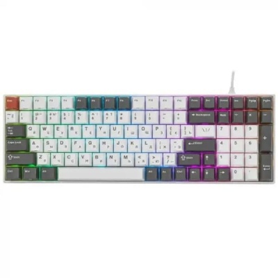 Полноразмерная (96%) механическая клавиатура Royal Kludge RK100 - 3 типа подключения, 100 клавиш, Grey,Red,White, переключатели RK Red