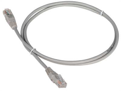 Патч-корд TWT UTP кат.5e, с заливными колпачками, 30.0 м, серый (TWT-45-45-30-GY)