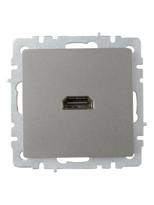 BRITE Розетка HDMI РHDMI-0-БрС сталь
