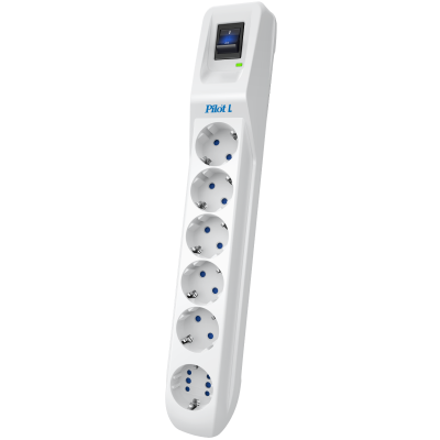 Сетевой фильтр Pilot L GP 6 розеток (5 евро + 1GP) 10 м ZIS Pilot L-6 GP 10M