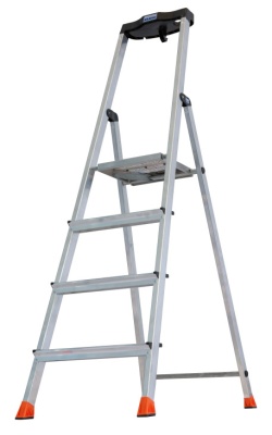 Стремянка Krause Monto Safety односторонняя алюминий односекционнаяx 4ступ. (128942)