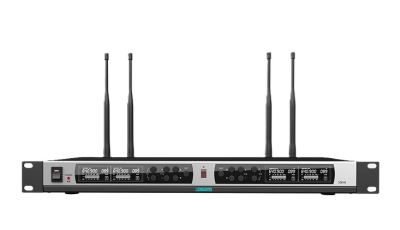 Радиосистема Беспроводной приемник   Четырехканальный дизайн PLL. Функция автоматической связи с цифровой блокировкой PLL канала UHF200. С экраном дисплея (для отображения частоты, канала, шумоподавления, (D5816)