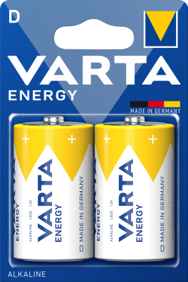 Батарейка Varta ENERGY LR20 D BL2 Alkaline 1.5V (4120) (2 / 20 / 100) (2 шт.) (4120229412)