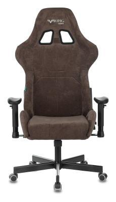 Кресло игровое Бюрократ VIKING KNIGHT Fabric темно-коричневый Light-10 с подголов. крестовина металл