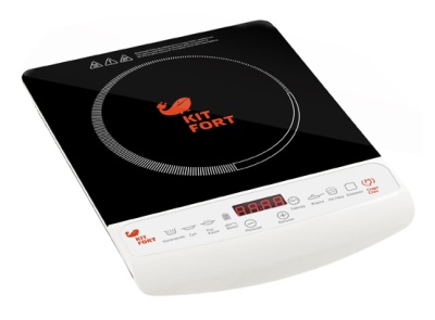 Плита Электрическая Kitfort КТ-101 белый/черный стеклокерамика (настольная)