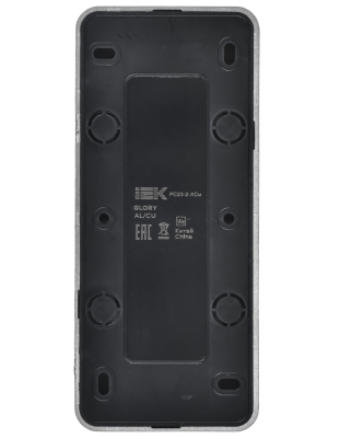 GLORY Розетка 3-местная для открытой установки без заземления без защитных шторок 10А РС23-2-ХСм сталь матовый IEK