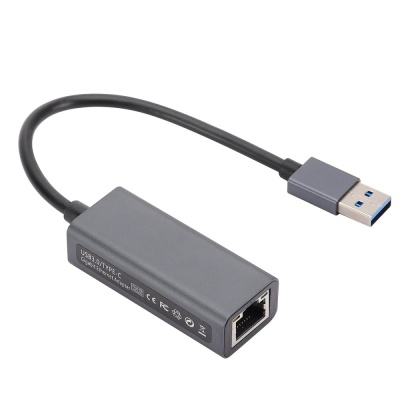Bion Переходник с кабелем USB A - RJ45, 1000мб/с, алюминиевый корпус, черный [BXP-A-USBA-LAN-1000]