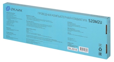 Клавиатура Оклик 520M2U черный/черный USB slim Multimedia