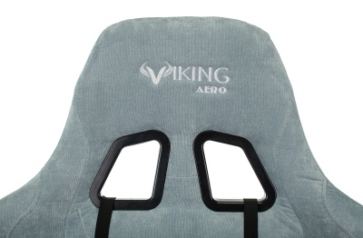Кресло игровое Бюрократ VIKING KNIGHT Fabric серо-голубой Light-28 с подголов. крестовина металл